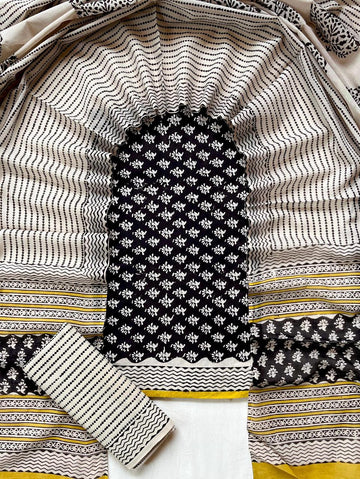 3 Piece Cotton Suit with Cotton Dupatta