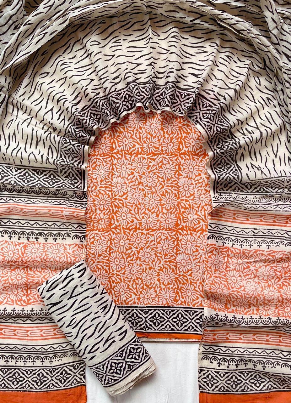 3 Piece Cotton Suit with Cotton Dupatta