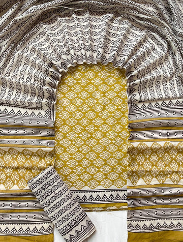 3 Piece Cotton Suit with Cotton Dupatta