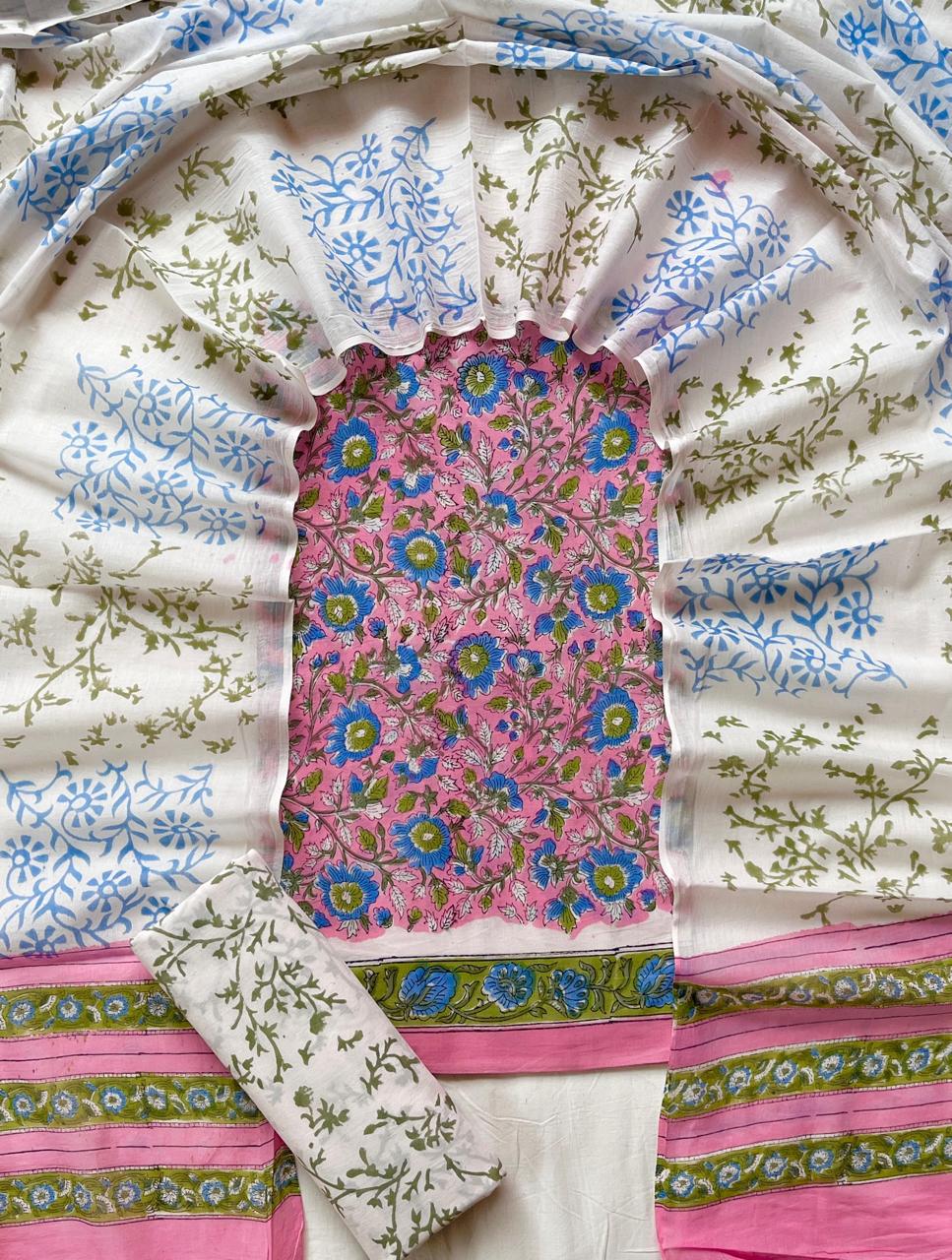 3 Piece Cotton Suit with Cotton Dupatta