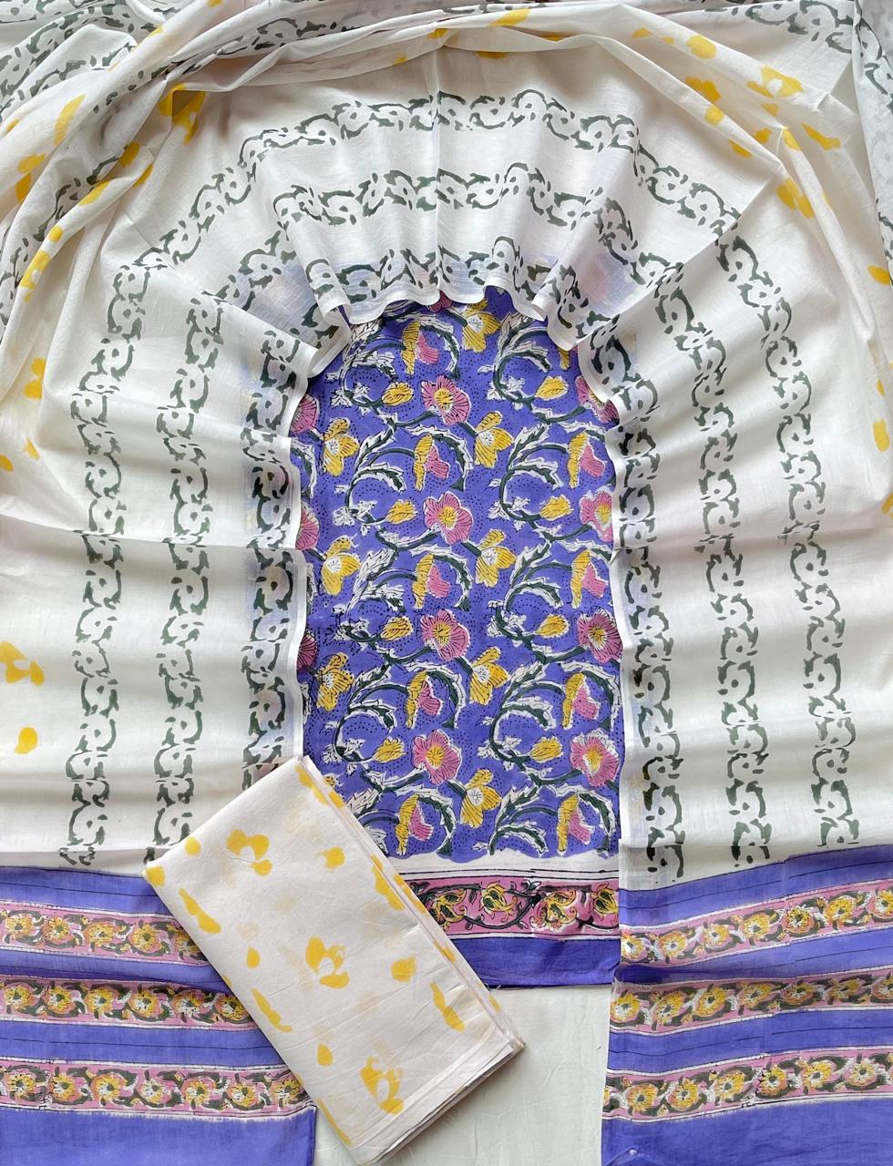 3 Piece Cotton Suit with Cotton Dupatta