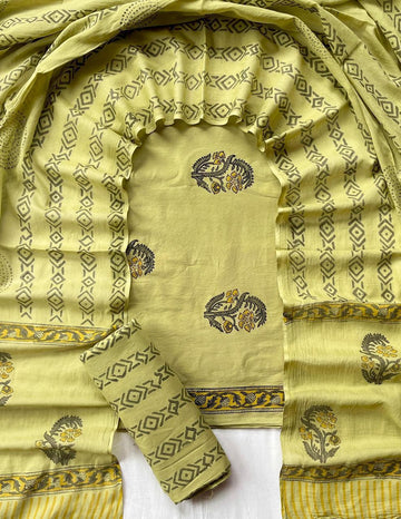 3 Piece Cotton Suit with Cotton Dupatta