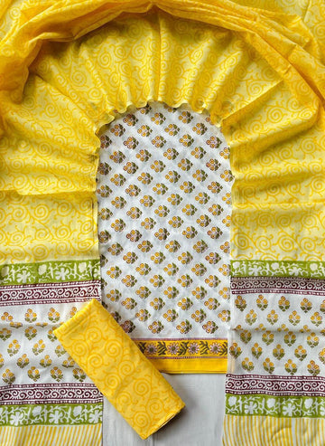 3 Piece Cotton Suit with Cotton Dupatta