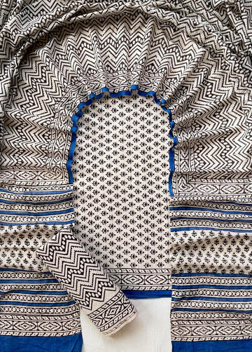 3 Piece Cotton Suit with Cotton Dupatta