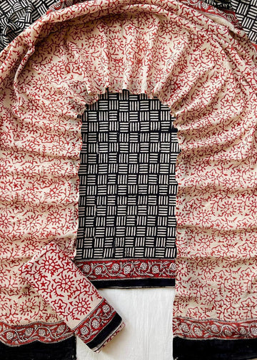 3 Piece Cotton Suit with Cotton Dupatta