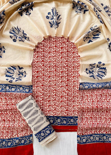 3 Piece Cotton Suit with Cotton Dupatta