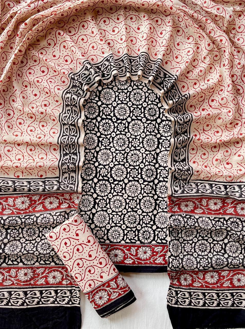 3 Piece Cotton Suit with Cotton Dupatta