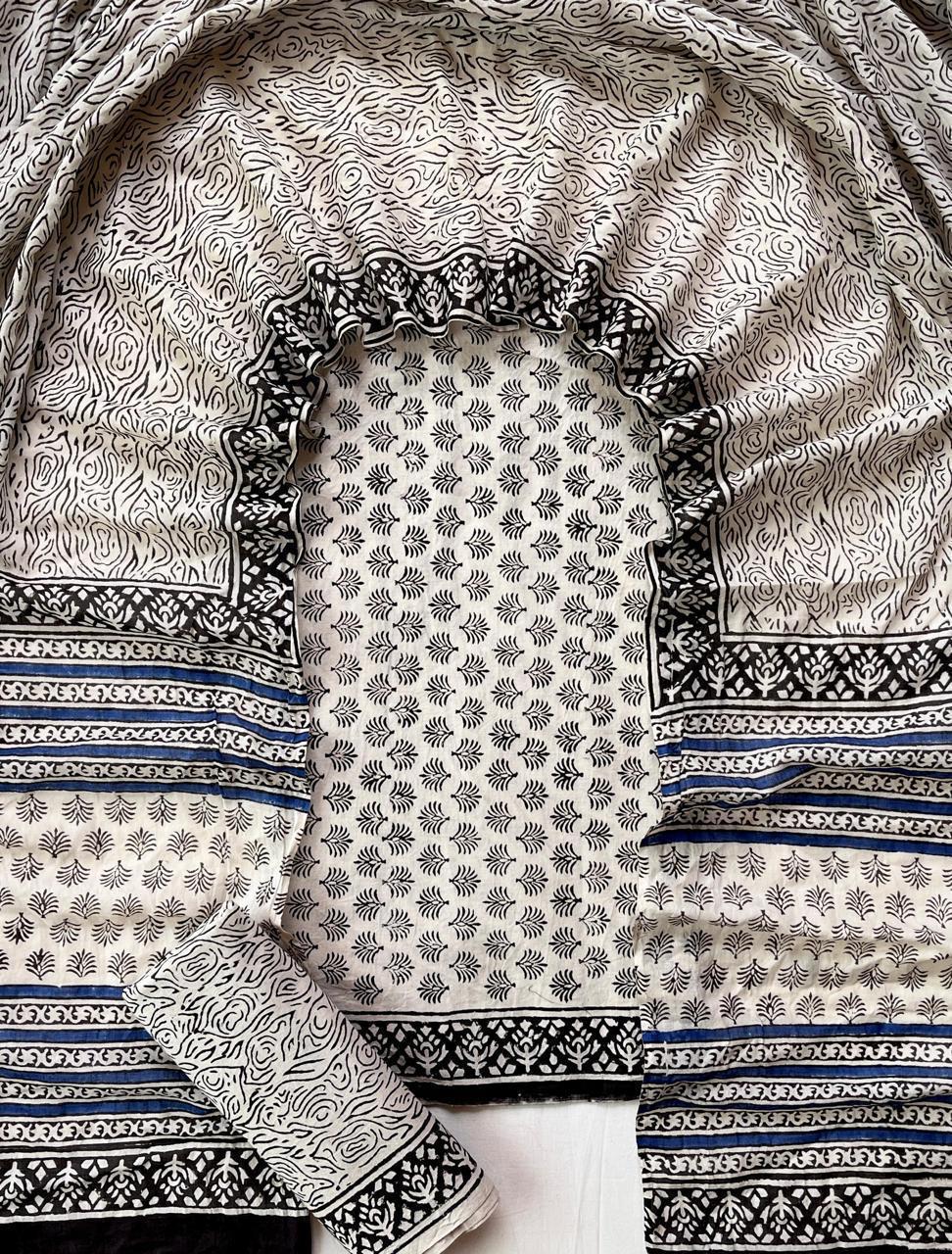 3 Piece Cotton Suit with Cotton Dupatta