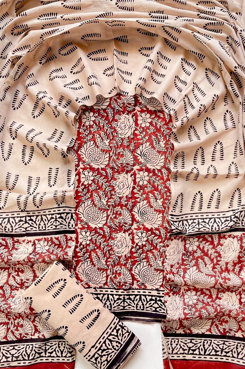 3 Piece Cotton Suit with Cotton Dupatta