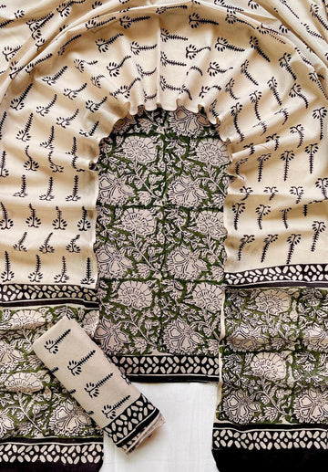 3 Piece Cotton Suit with Cotton Dupatta