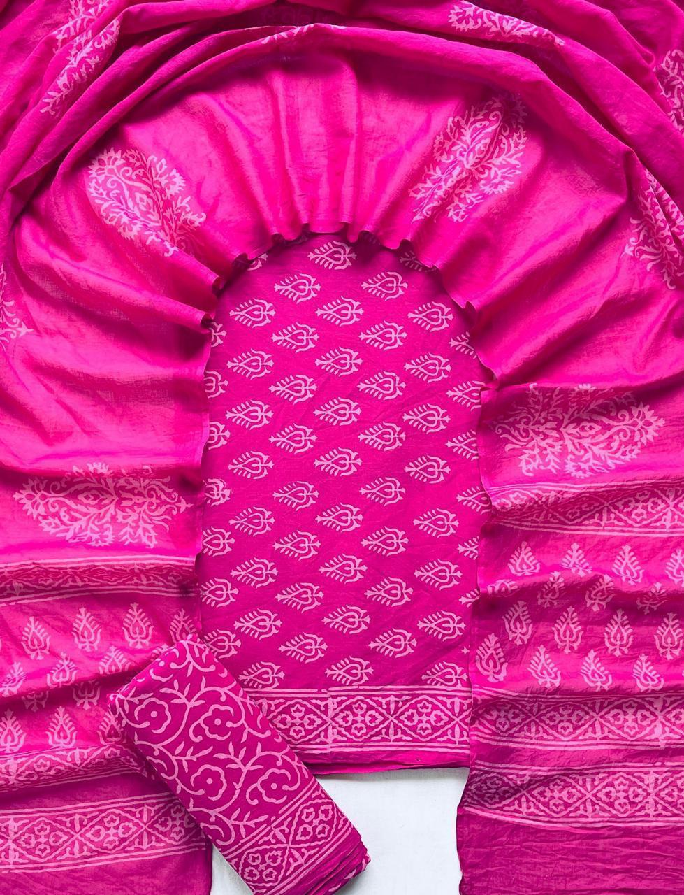 3 Piece Cotton Suit with Cotton Dupatta