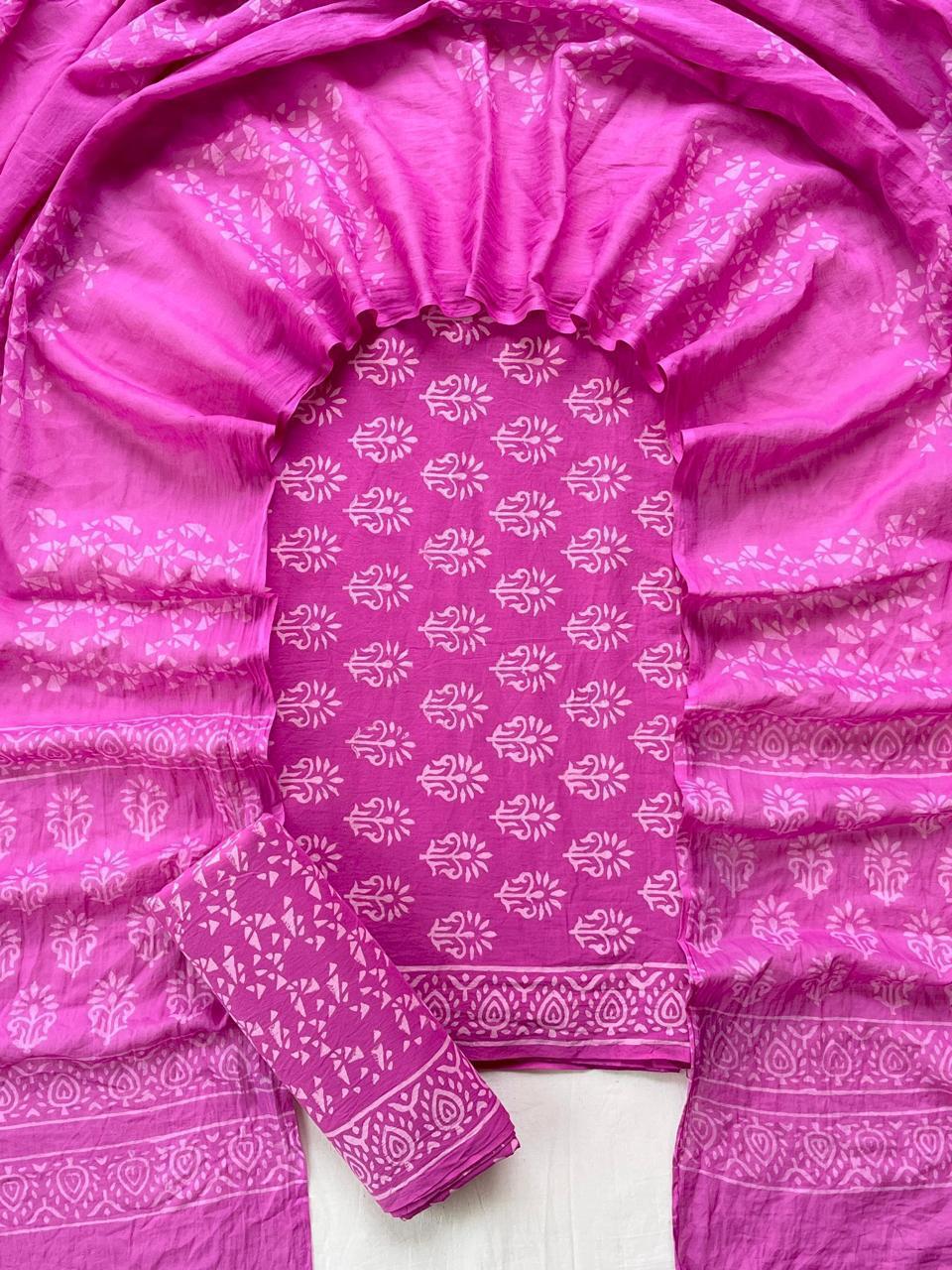 3 Piece Cotton Suit with Cotton Dupatta