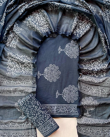 3 Piece Cotton Suit with Cotton Dupatta