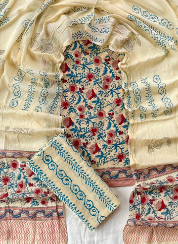 3 Piece Cotton Suit with Cotton Dupatta