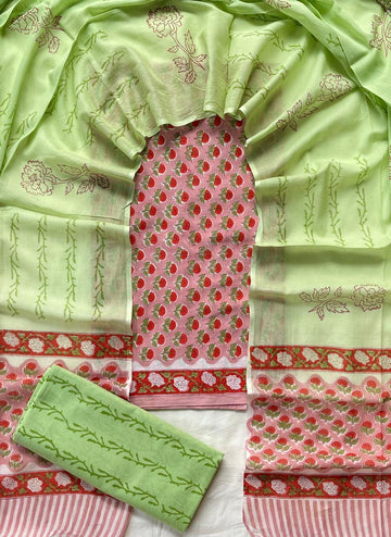 3 Piece Cotton Suit with Cotton Dupatta