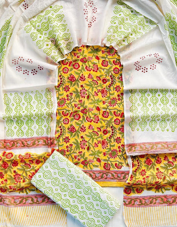 3 Piece Cotton Suit with Cotton Dupatta