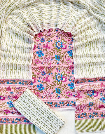 3 Piece Cotton Suit with Cotton Dupatta