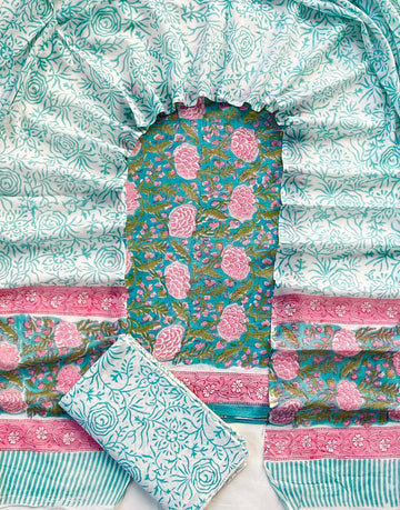 3 Piece Cotton Suit with Cotton Dupatta