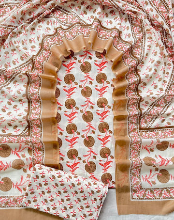 3 Piece Cotton Suit with Cotton Dupatta