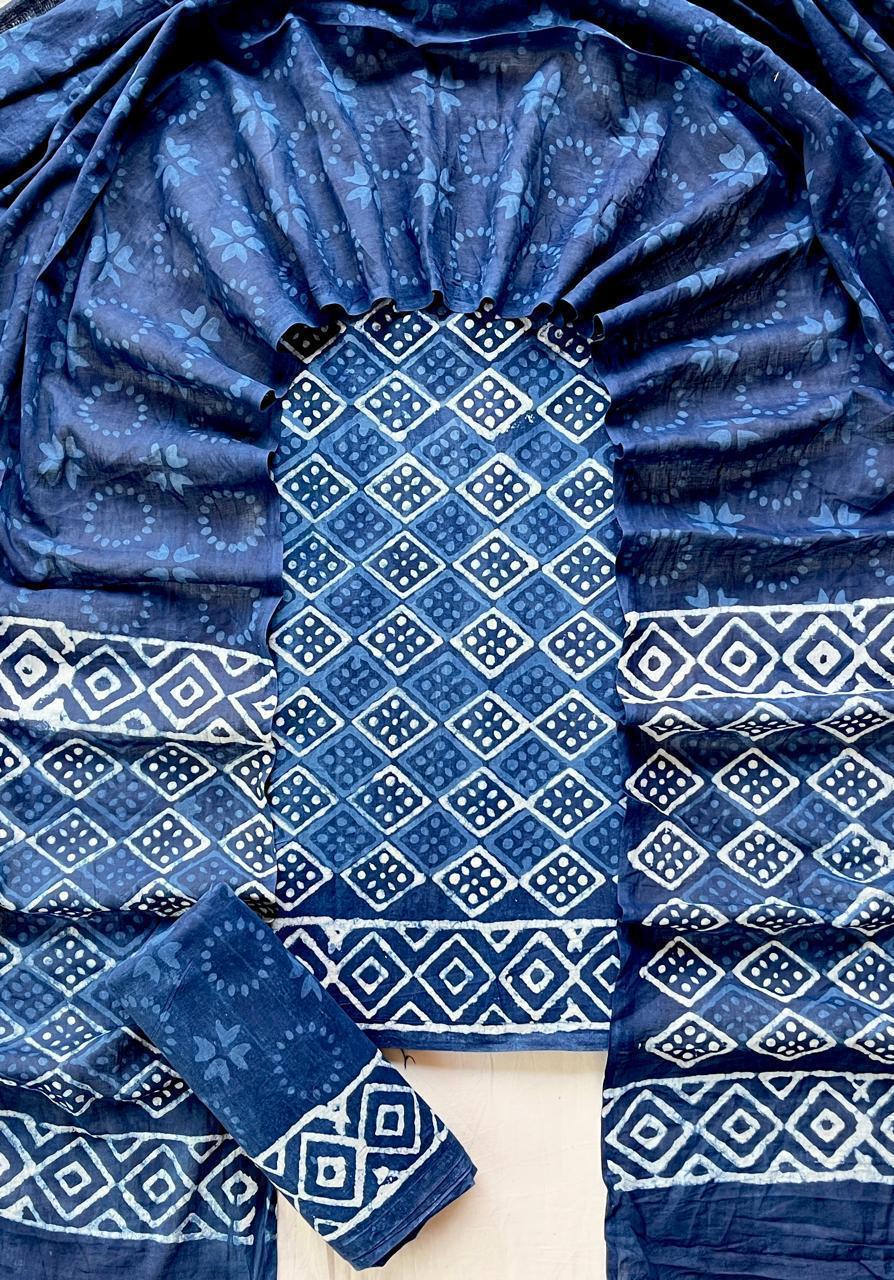 3 Piece Cotton Suit with Cotton Dupatta