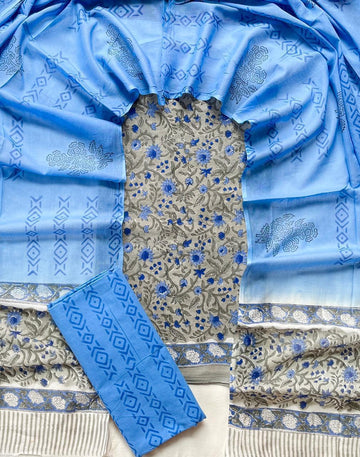 3 Piece Cotton Suit with Cotton Dupatta