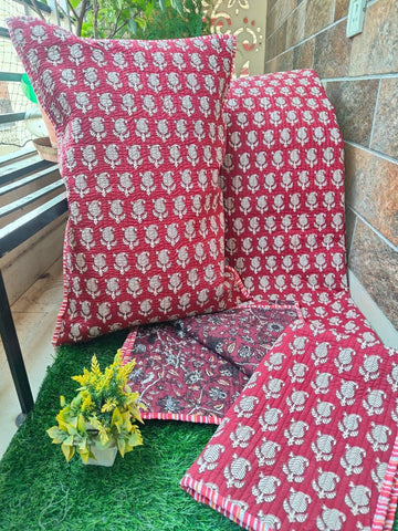 Quilted Reversable Double Bed with pillow Comforter( bed cover )