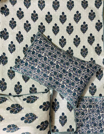 Quilted Reversable Double Bed with pillow Comforter( bed cover)