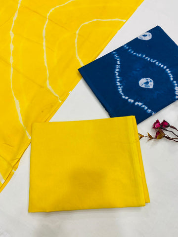 Hand Block Printed Cotton Suits With Cotton Dupatta