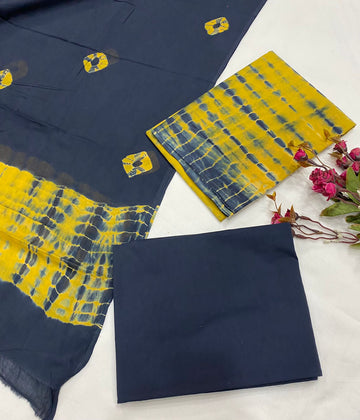 Hand Block Printed Cotton Suits With Cotton Dupatta