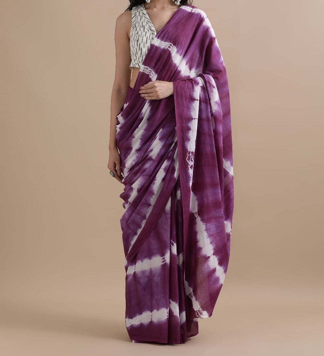 Bagru Block Print Cotton mulmul Sarees With Running Blouse