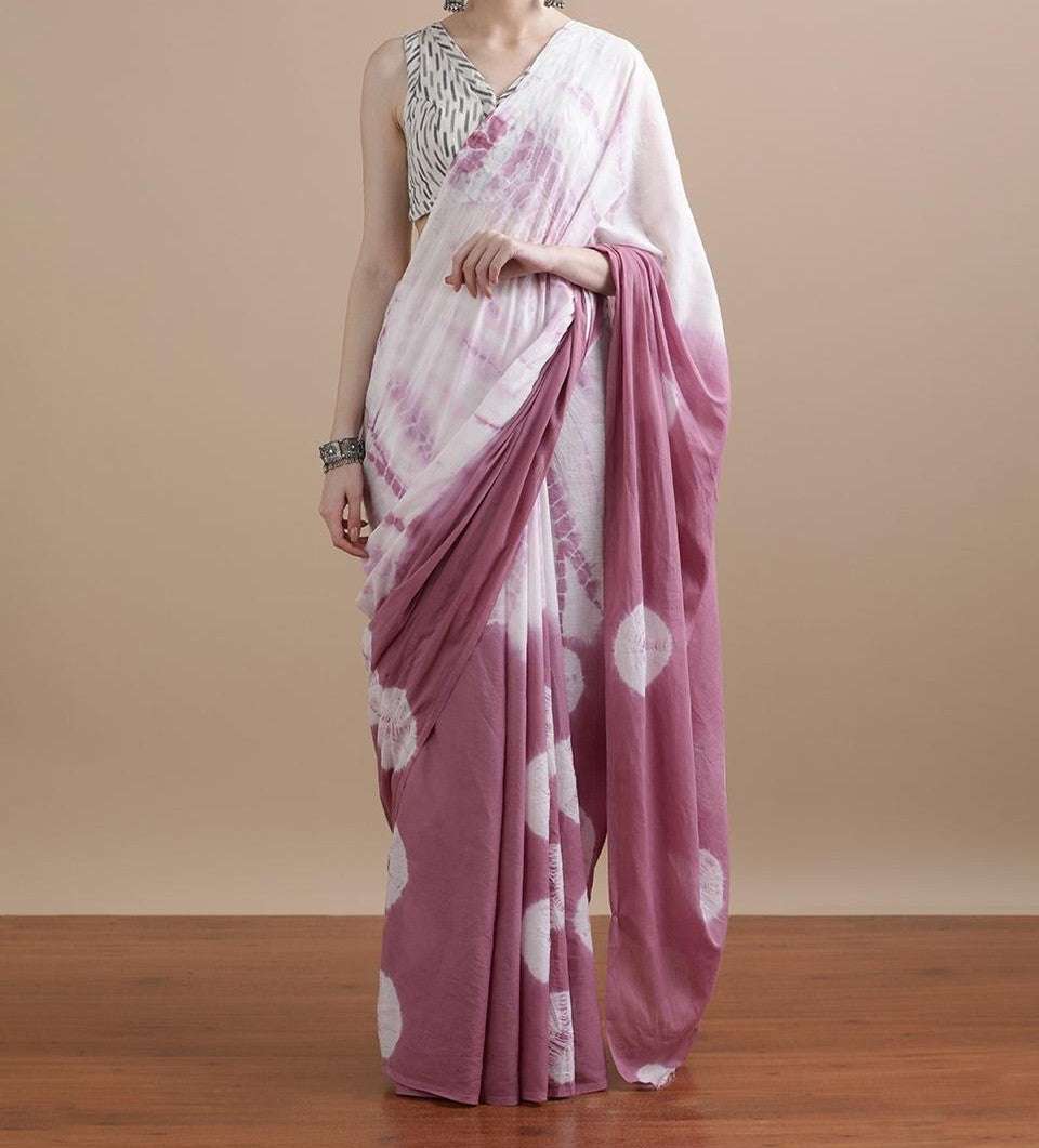 Bagru Block Print Cotton mulmul Sarees With Running Blouse