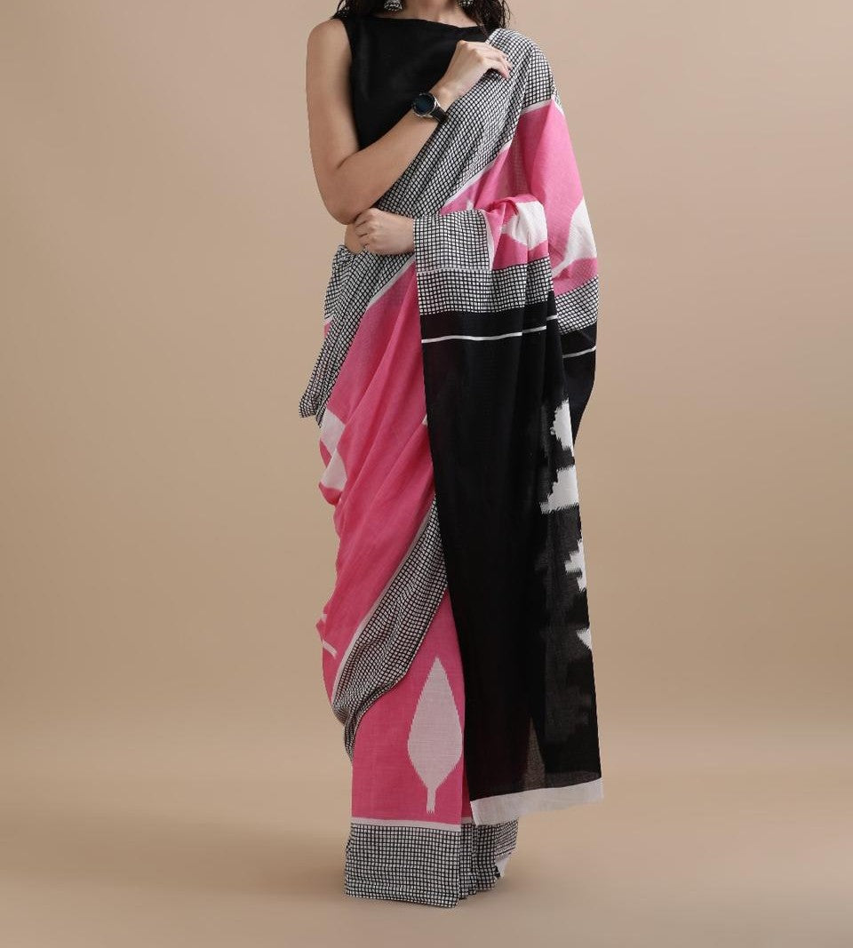 Bagru Block Print Cotton mulmul Sarees With Running Blouse