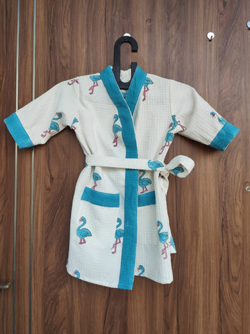Hand Block Bathrobe For Kids