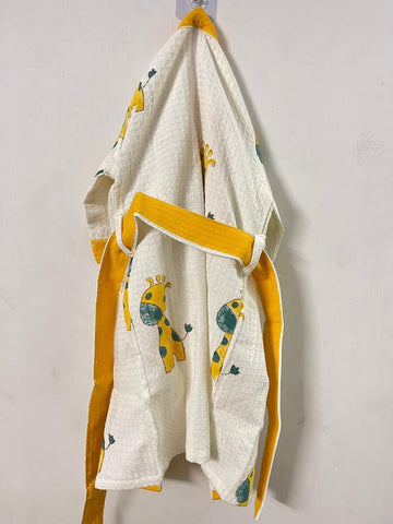 Hand Block Bathrobe For Kids