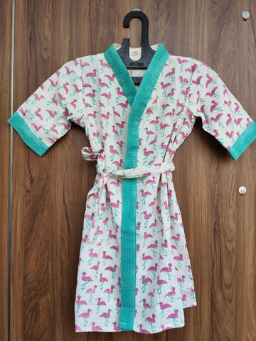 Hand Block Bathrobe For Kids