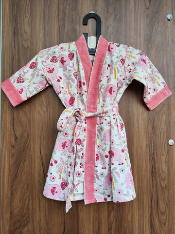Hand Block Bathrobe For Kids