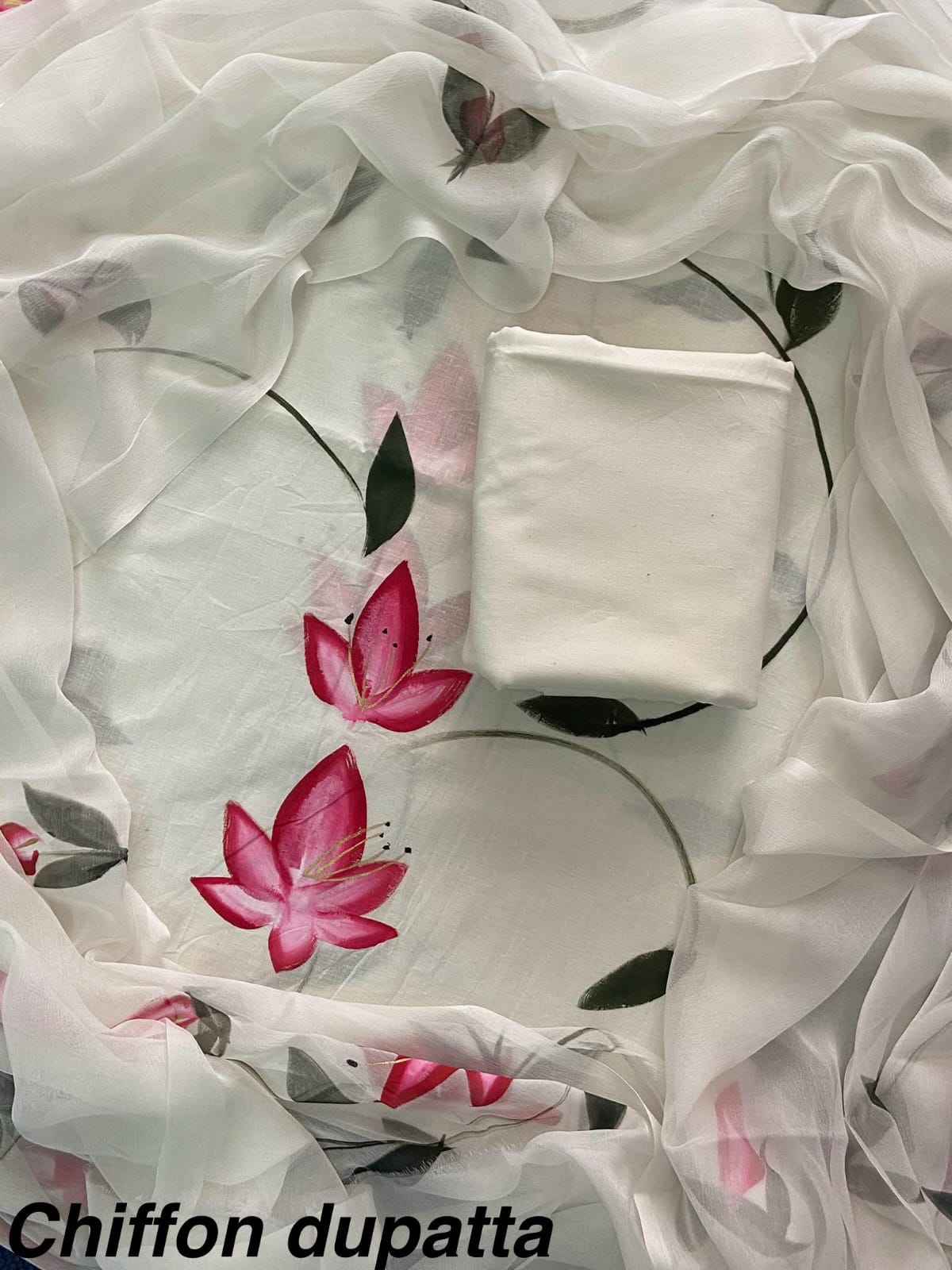 Cotton Hand Block Printed Suit With Kota Doriya Dupatta