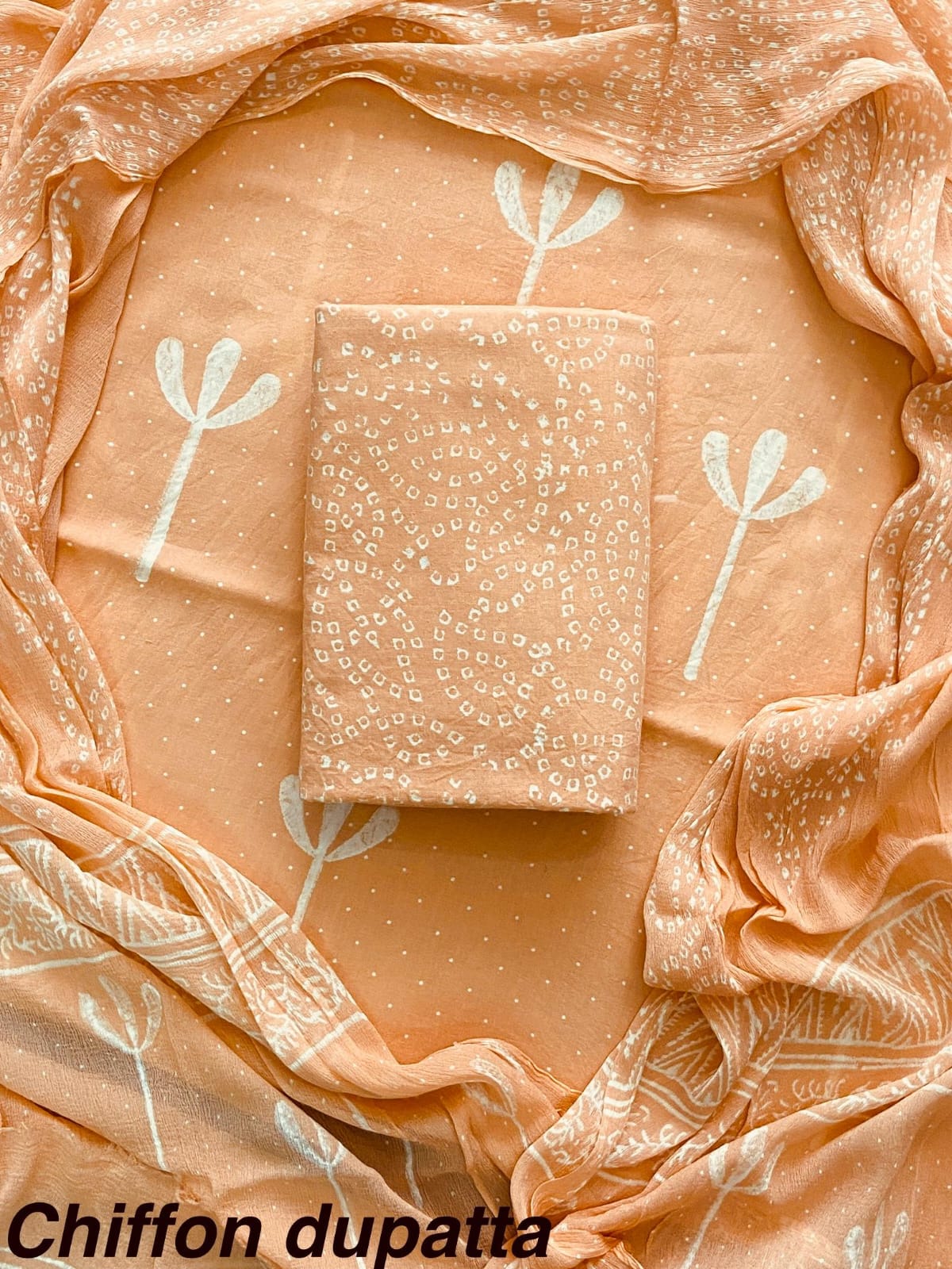 Cotton Hand Block Printed Suit With Kota Doriya Dupatta