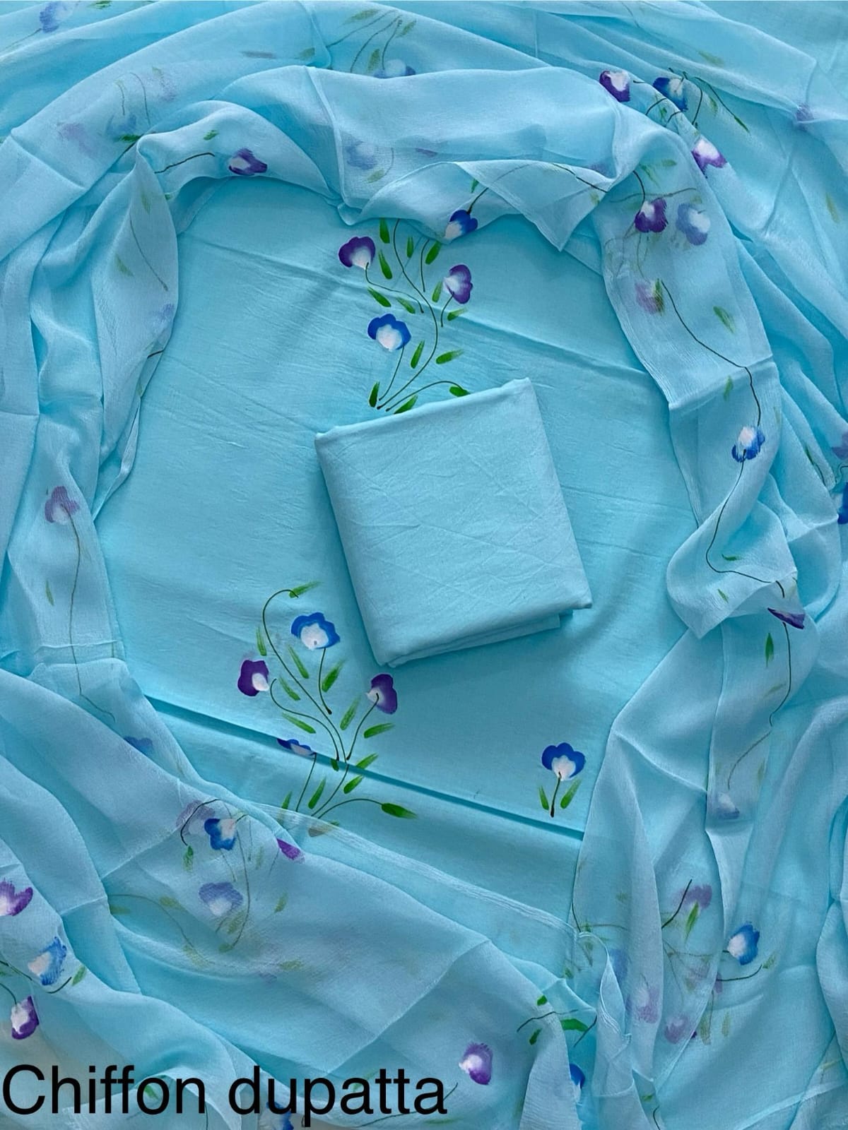 Cotton Hand Block Printed Suit With Kota Doriya Dupatta